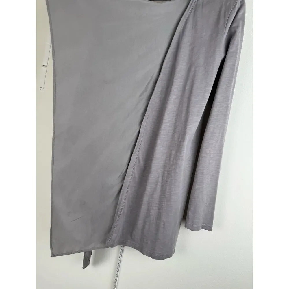Garnet Hill Cotton Silk Drape Front Cardigan Sweater Medium